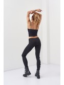 Sports leggings with white print, black 9726 - Online store - Boutique